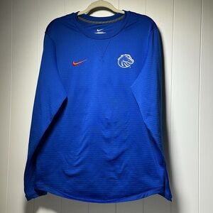 Nike Boise State Broncos Pullover Shirt Men's Medium Blue Long Sleeve Swoosh